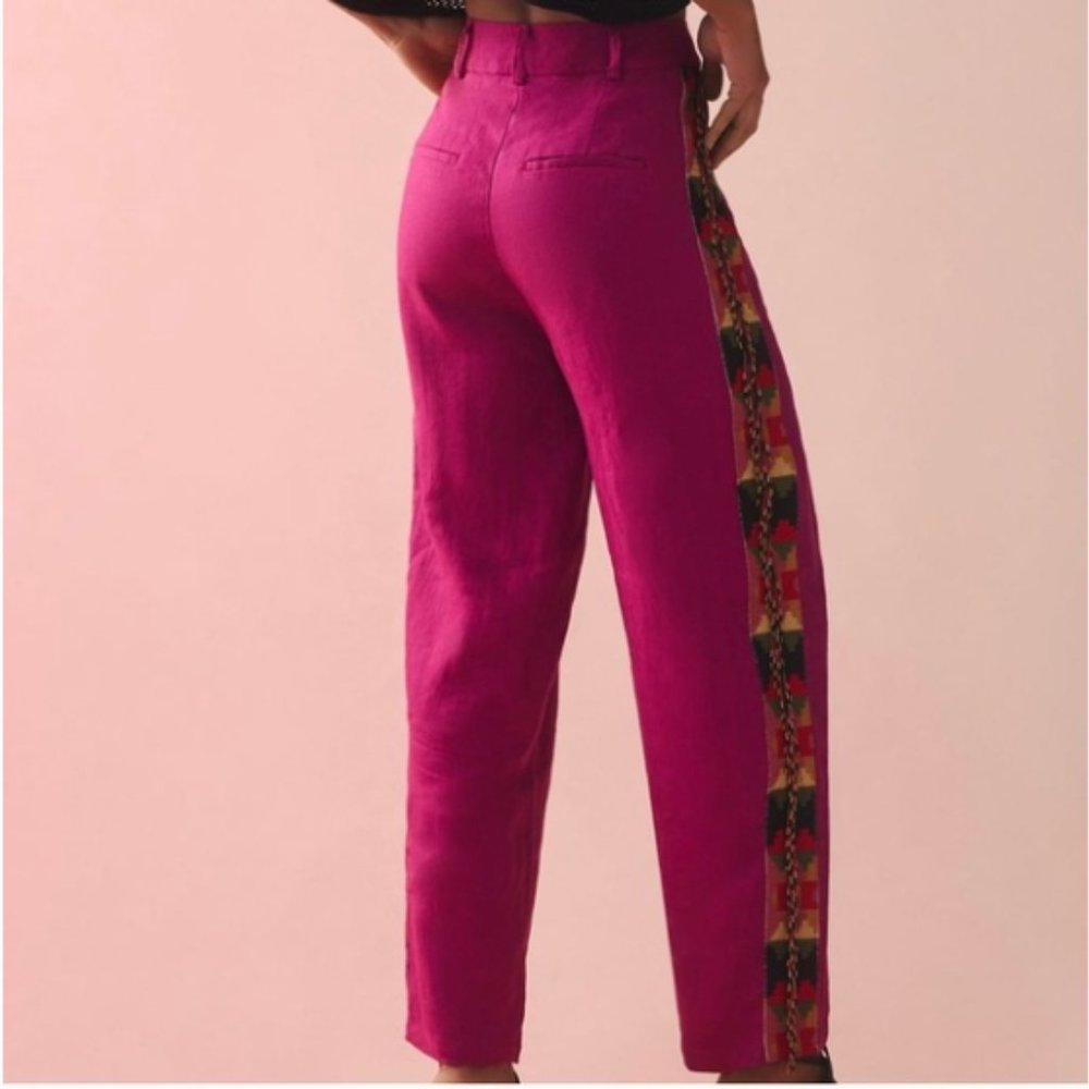 Farm Rio Pink Linen Carrot Pants Size M